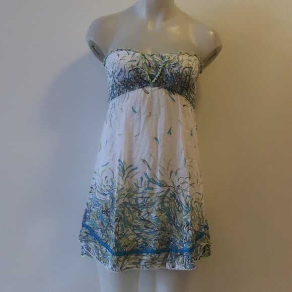 Poupette St. Barth Other - Poupette St. Barth Strapless White and Green Coverup